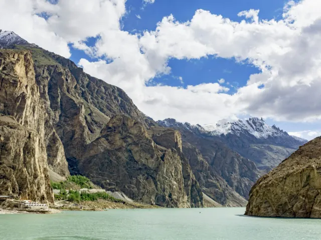 Attabad Lake in Gilgit-Baltistan, Pakistan, in summer