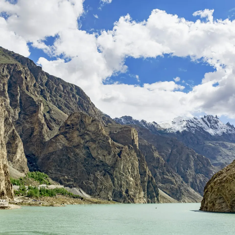 Attabad Lake in Gilgit-Baltistan, Pakistan, in summer