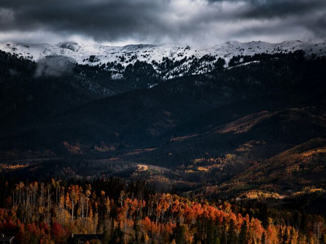 Mountains and hills in autumn, similar to Pakistan's autumn colors