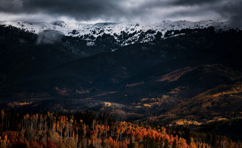 Mountains and hills in autumn, similar to Pakistan's autumn colors