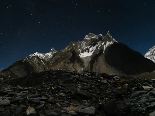 The intersection of the Baltoro and Godwin-Austen Glaciers at Concordia, Karakoram, Pakistan