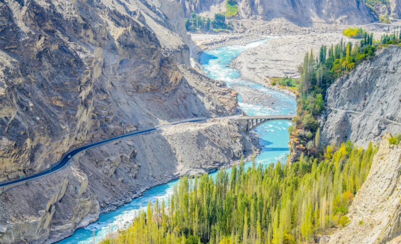 Aerial view of Hunza Valley, part of the northern tourist corridor with a distinct safety profile