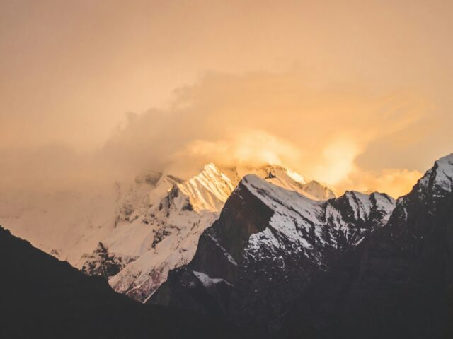 A snow-covered peak in Hunza Valley, Pakistan