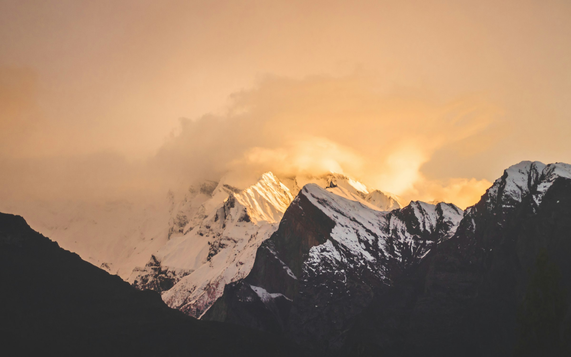A snow-covered peak in Hunza Valley, Pakistan