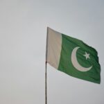 Pakistan Independence Day celebrations: the national flag flying in Rahim Yar Khan