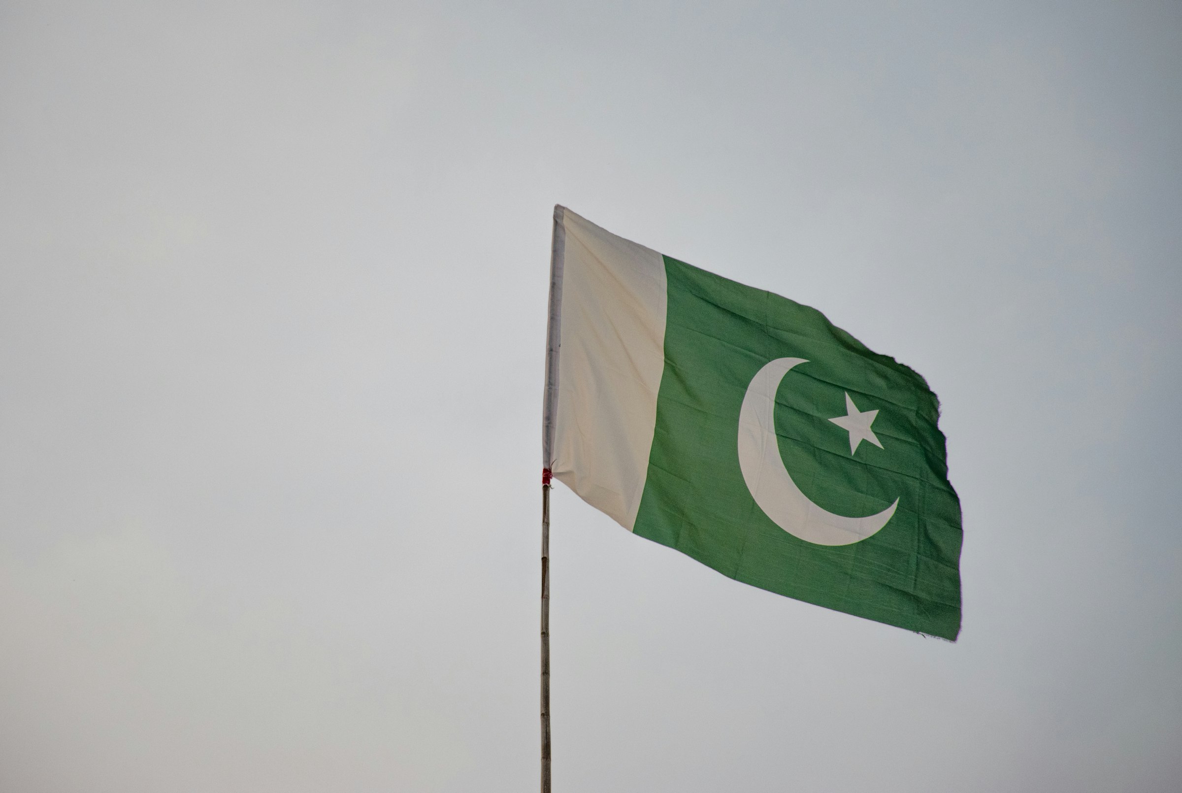 Pakistan Independence Day celebrations: the national flag flying in Rahim Yar Khan