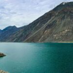 A large body of water surrounded by mountains in Skardu Valley, Pakistan