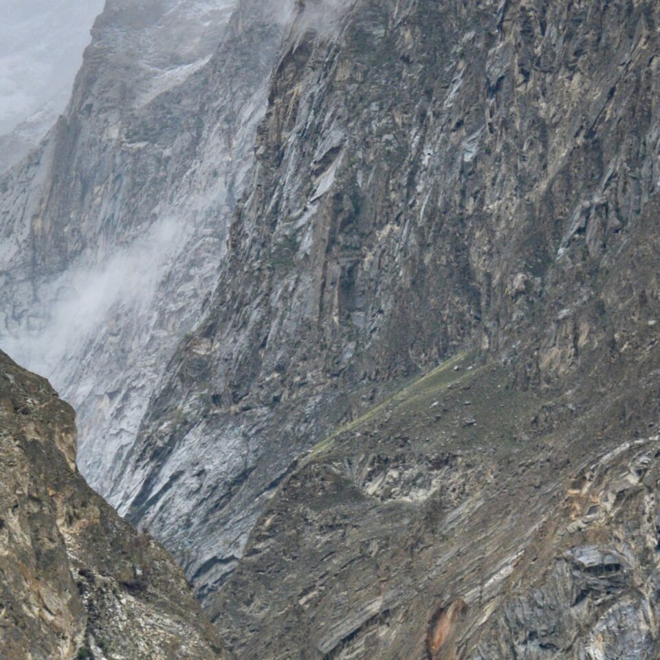 Village buildings at the foot of mountains in Karimabad, Hunza, Pakistan