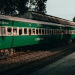 A Pakistan Railways passenger train on the tracks, Pakistan