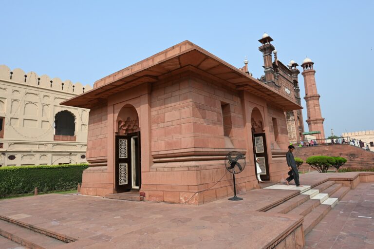 The tomb of Allama Iqbal in Hazuri Bagh, Lahore