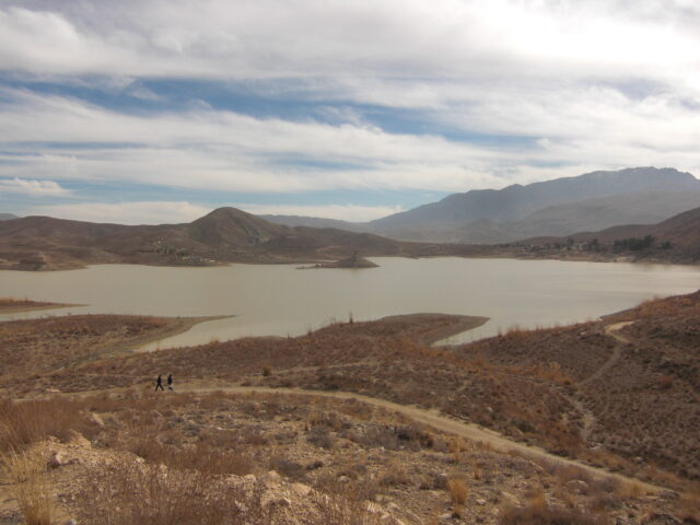 Hanna Lake near Quetta with hills on the far shore