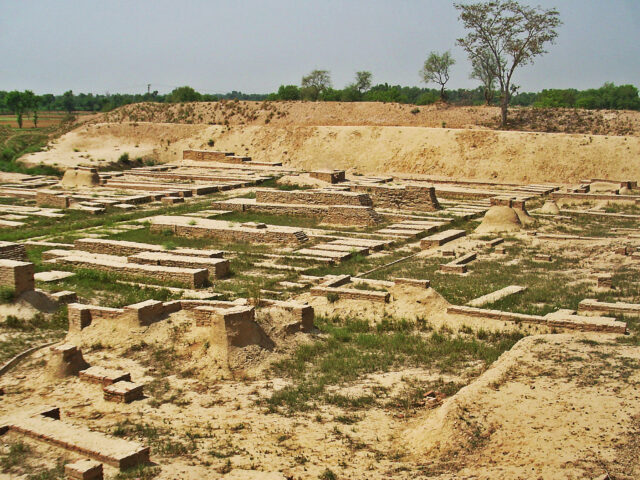Brick mounds and ruins at the Harappa archaeological site in Punjab