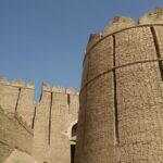 Brick walls and bastions of Kot Diji Fort on a hill in Khairpur District, Sindh