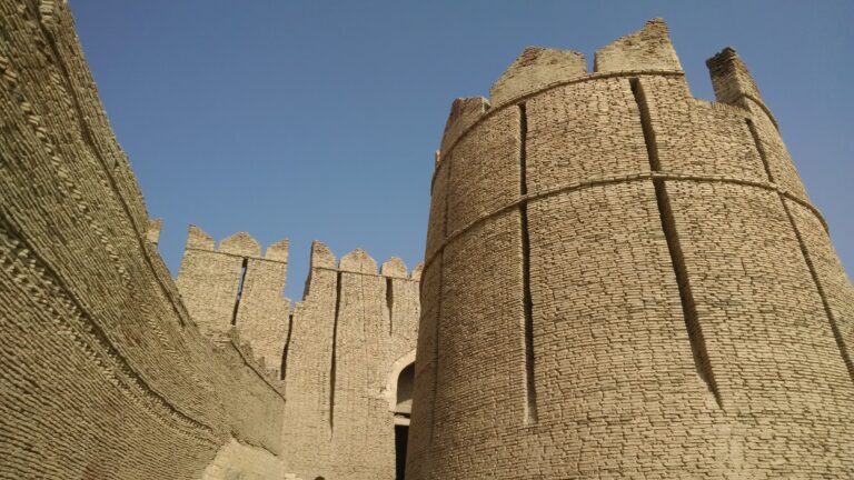 Brick walls and bastions of Kot Diji Fort on a hill in Khairpur District, Sindh