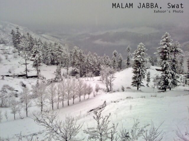 Snow-covered slopes at Malam Jabba in Swat Valley