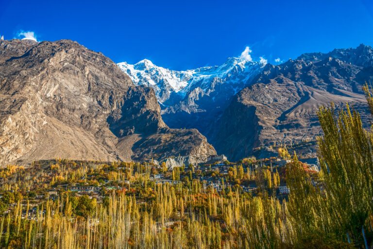 Autumn morning over Karimabad in Hunza Valley