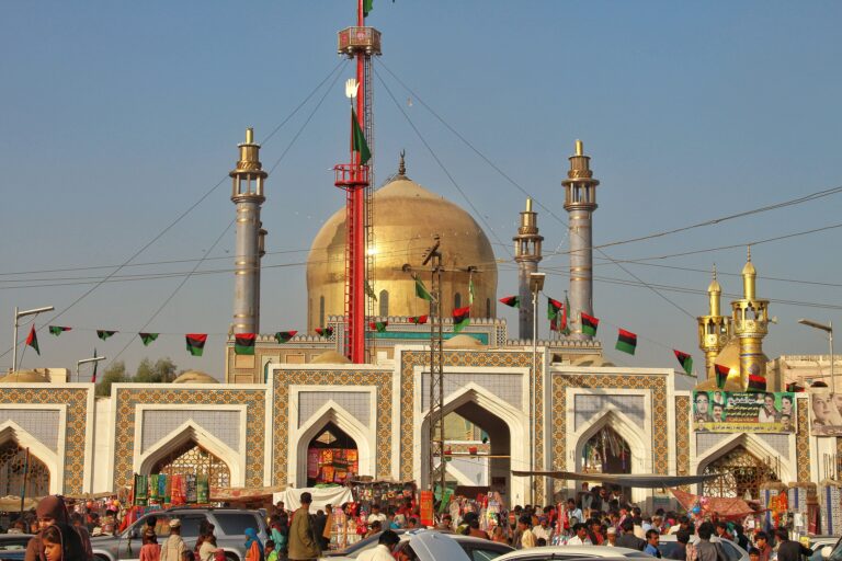 The shrine of Lal Shahbaz Qalandar in Sehwan Sharif, Sindh