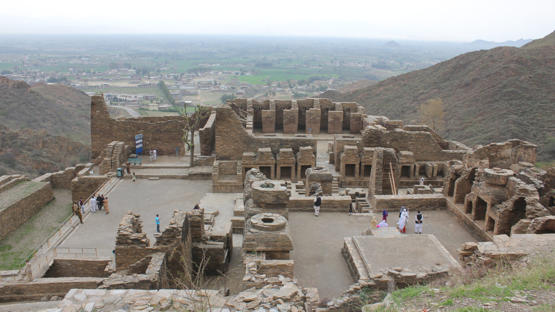 Main stupa courtyard and monastery ruins at Takht-i-Bahi near Mardan